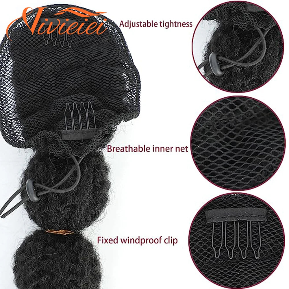 Unique Afro Curly Bubble Ponytail Style