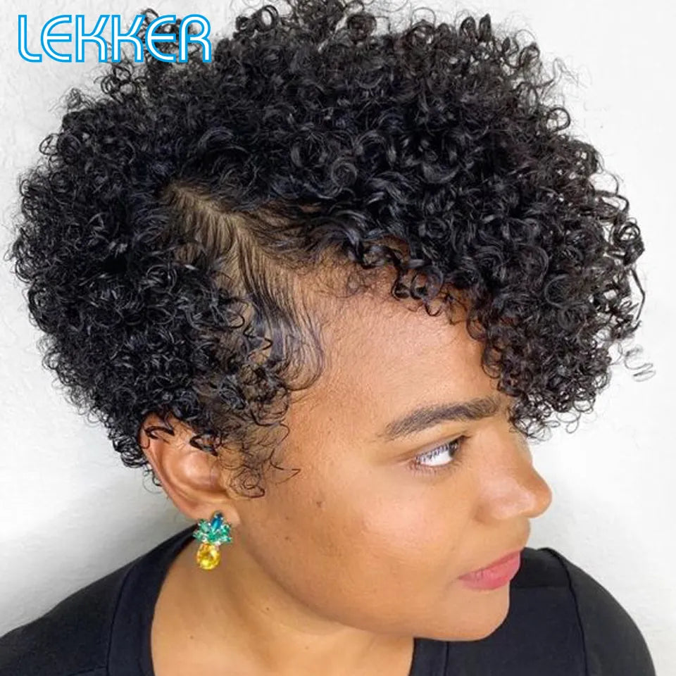  Pixie Short Curly Bob - 13x6x1 Part Lace Front Human Hair Wig