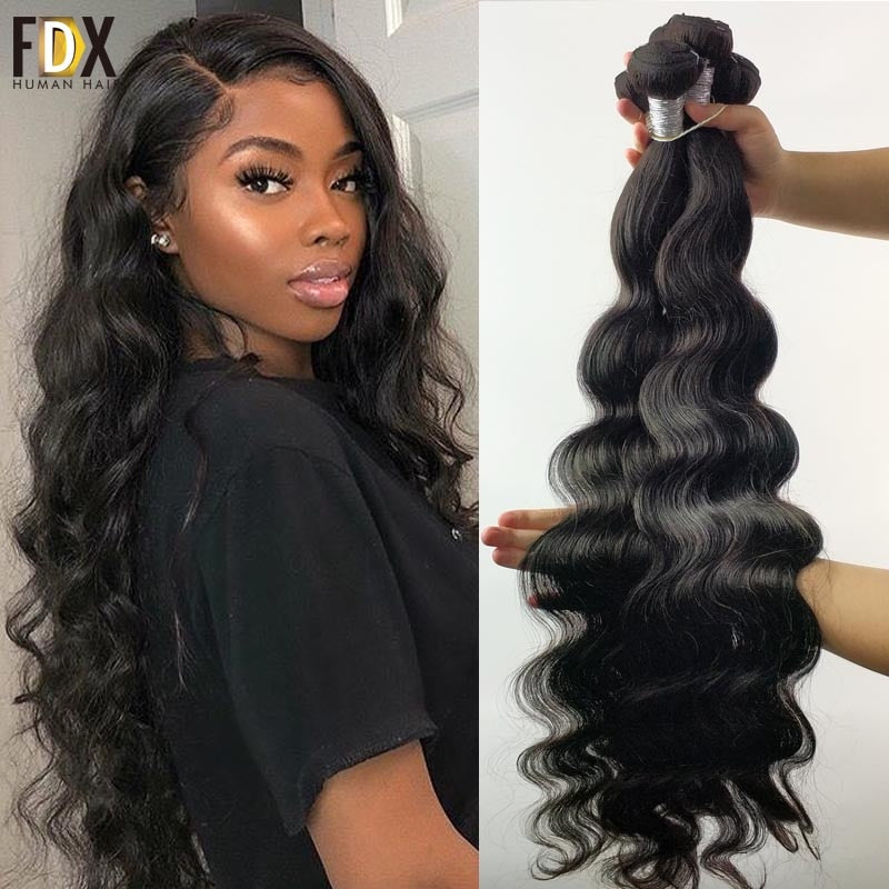 High-quality human hair body wave bundles by GlamourLocks