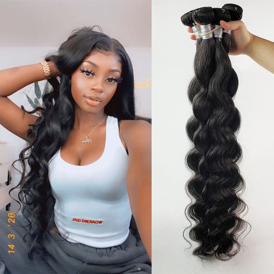 High-quality human hair body wave bundles by GlamourLocks