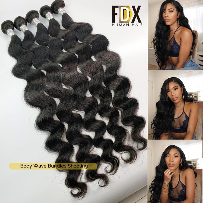 High-quality human hair body wave bundles by GlamourLocks