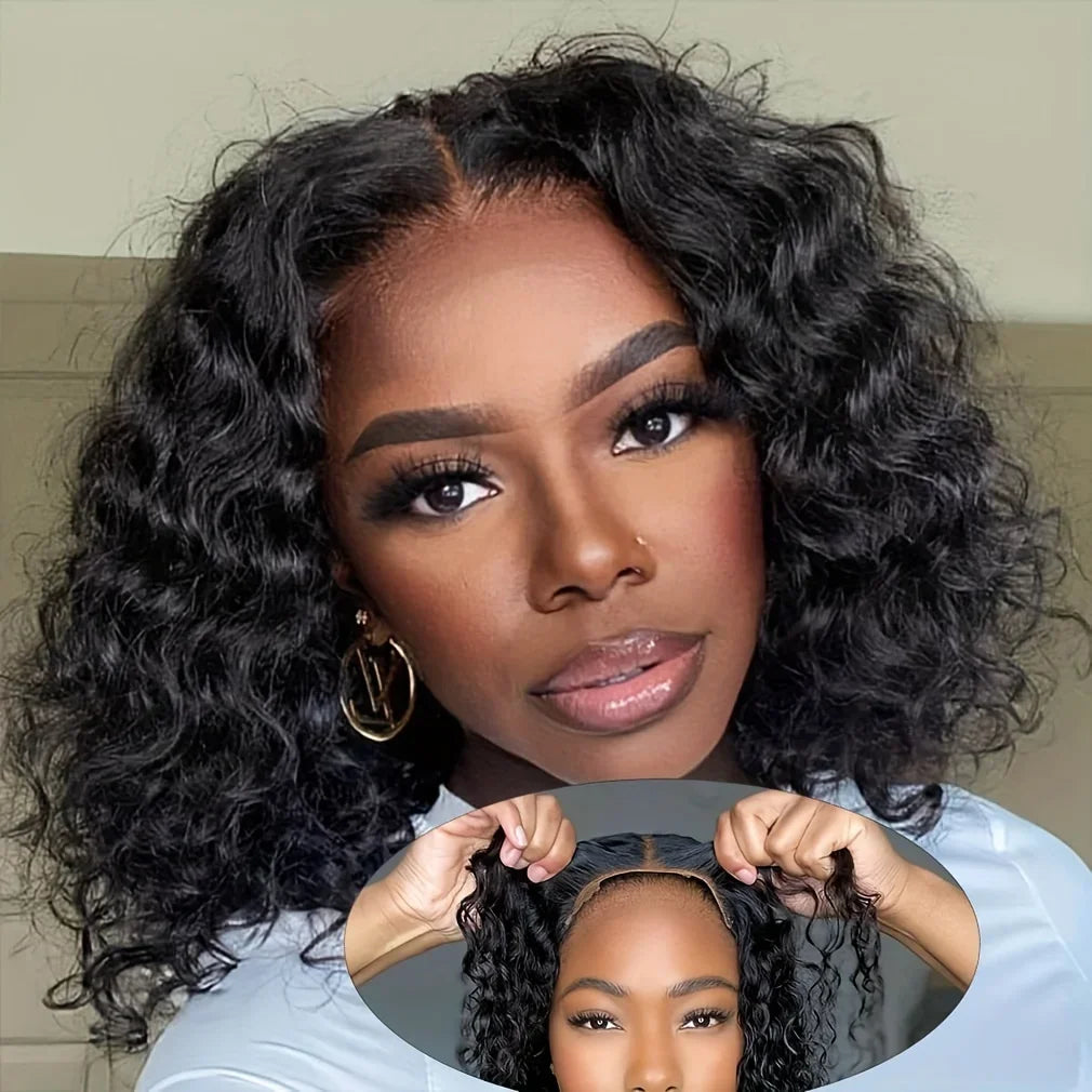 12A Glueless Water Wave Bob Wig - Human Hair Lace Front