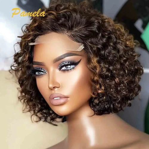 Highlight Blonde Short Bob Glueless Human Hair Wig