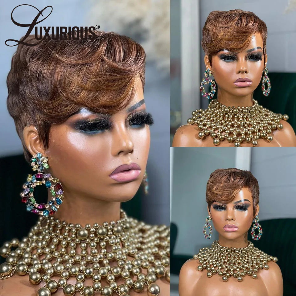 GlamourLocks ombre pixie cut wig for a bold, natural look