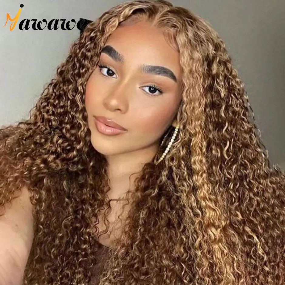 Yawawe Hair Glueless Wig with Water Wave Texture in HD Lace