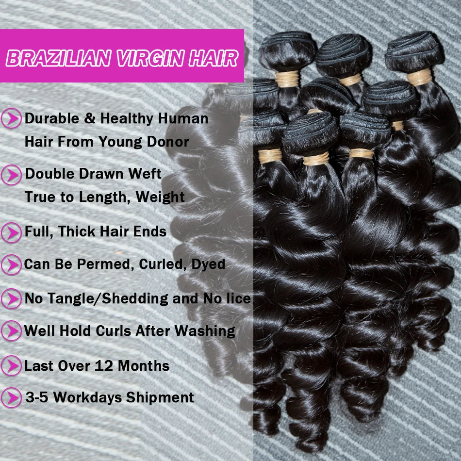 GlamourLocks 30-34 inch long loose wave human hair bundle