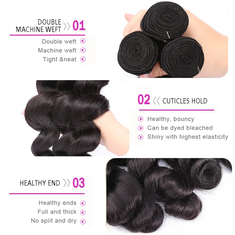 GlamourLocks 30-34 inch long loose wave human hair bundle