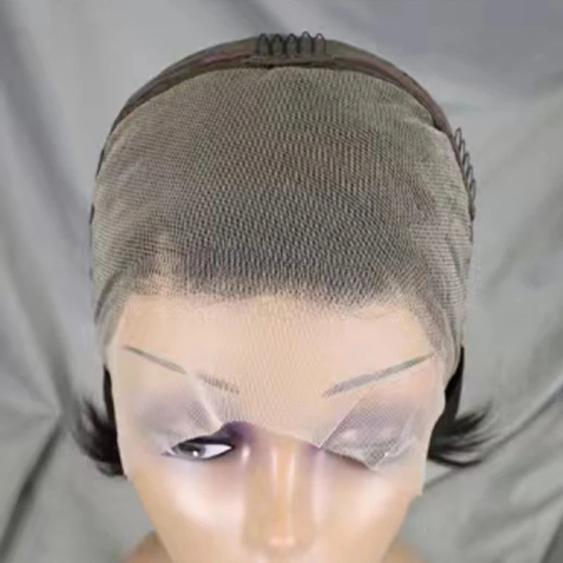 Chic Straight Pixie Cut Human Hair Wig with Lace Frontal - GlamourLocks