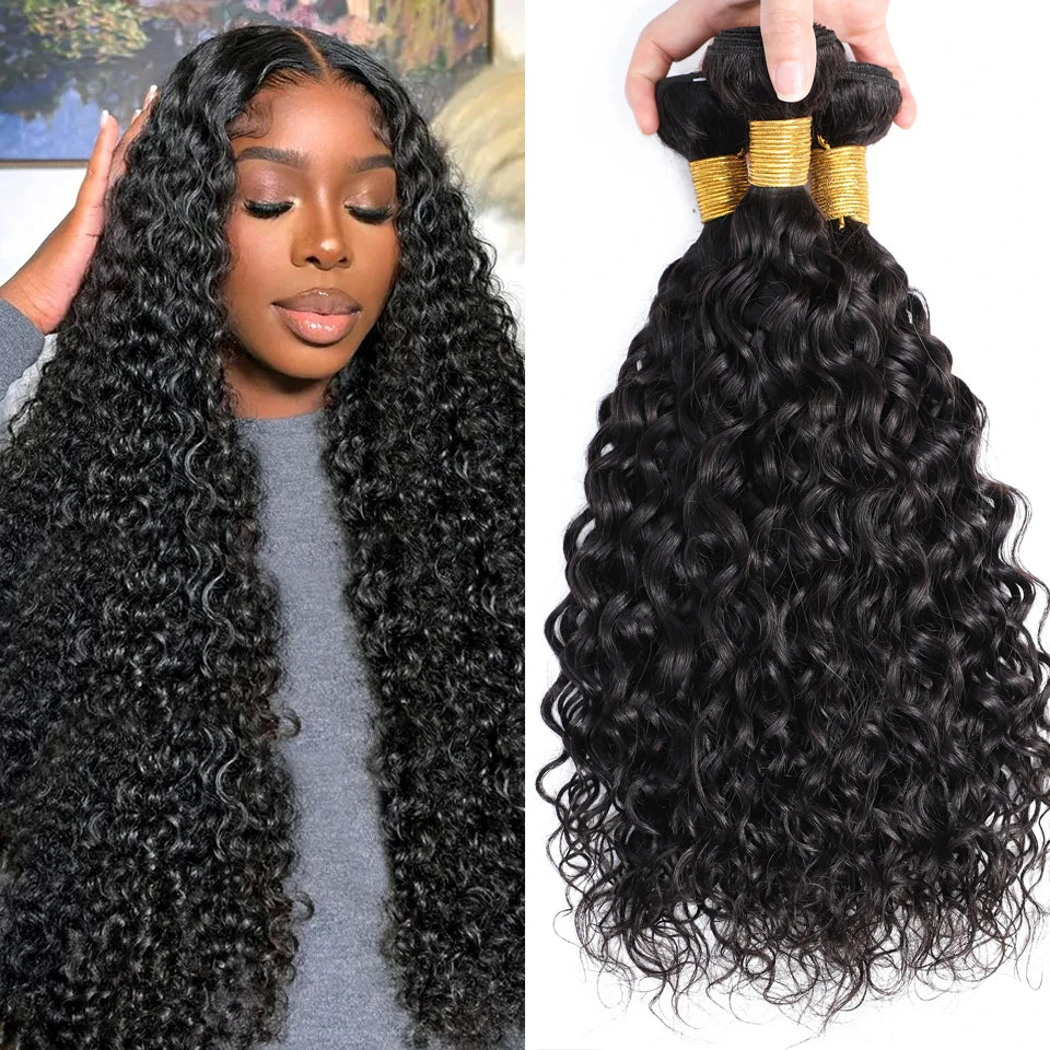 10A Peruvian water wave hair bundles made from 100% human hair