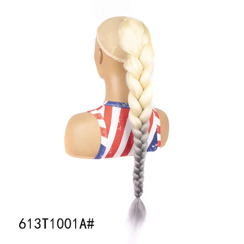 GlamourLocks Synthetic Ponytail – Long Kinky Straight Braided