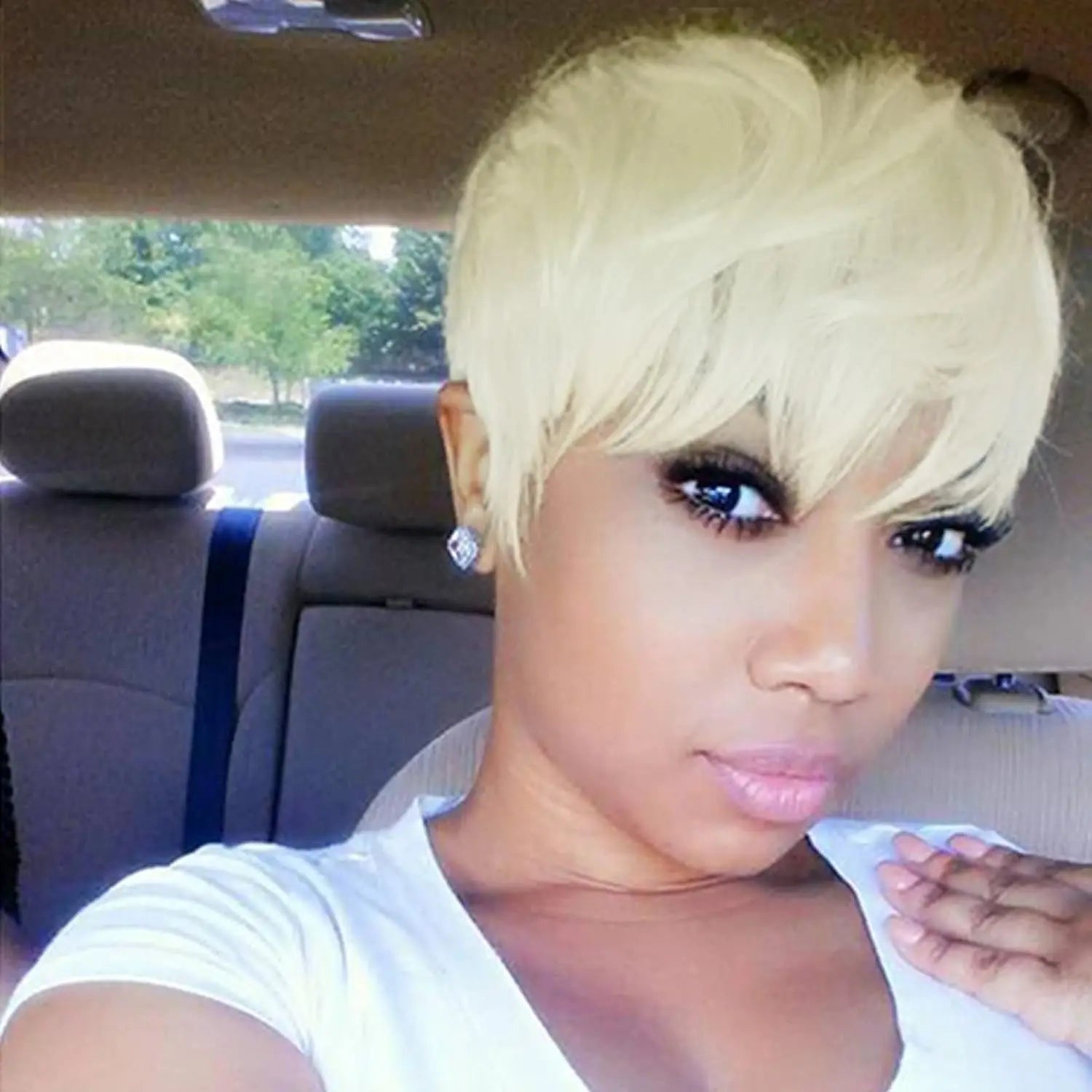 Blonde Pixie Cut Human Hair Wig for Women