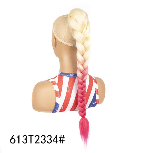 GlamourLocks Synthetic Ponytail – Long Kinky Straight Braided