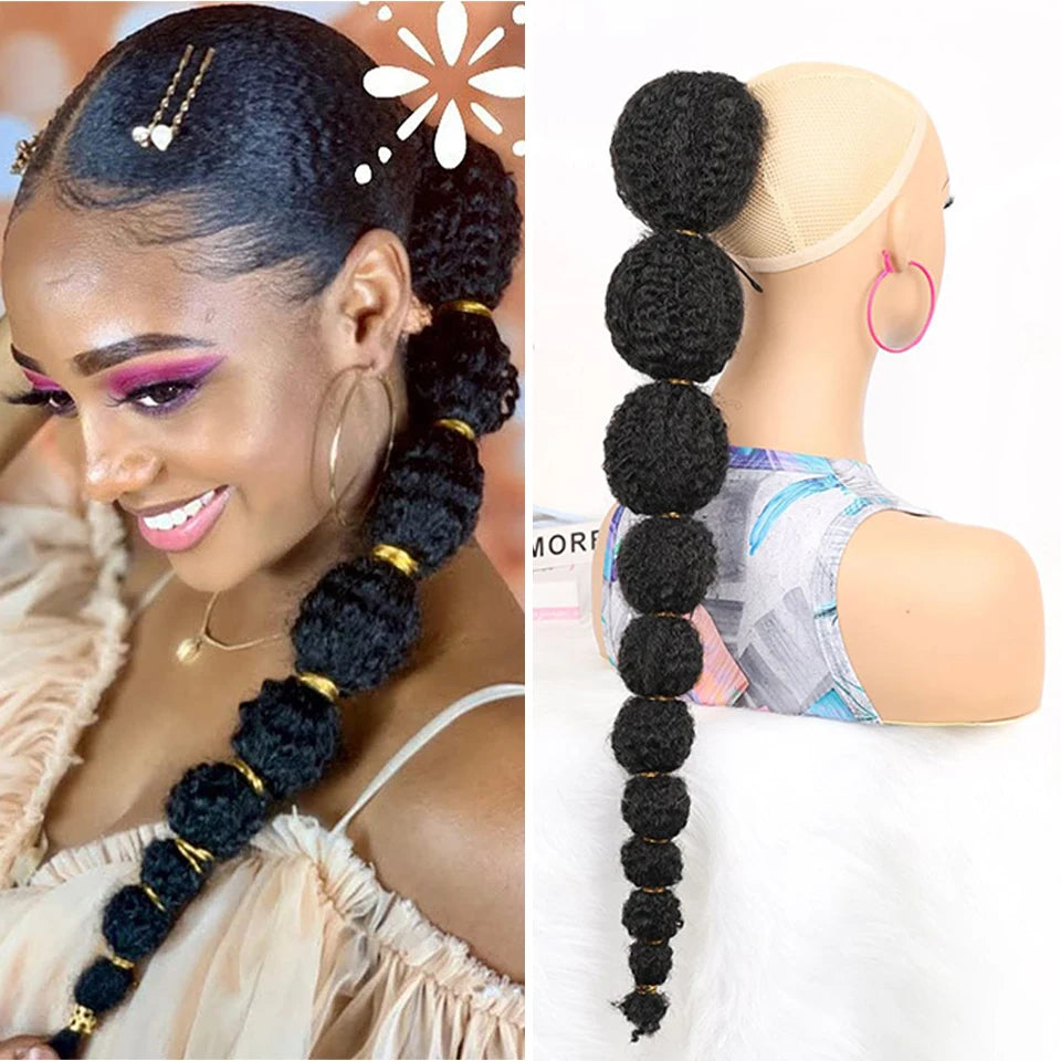 Lala's Double Bubble synthetic lantern bubble ponytail extension