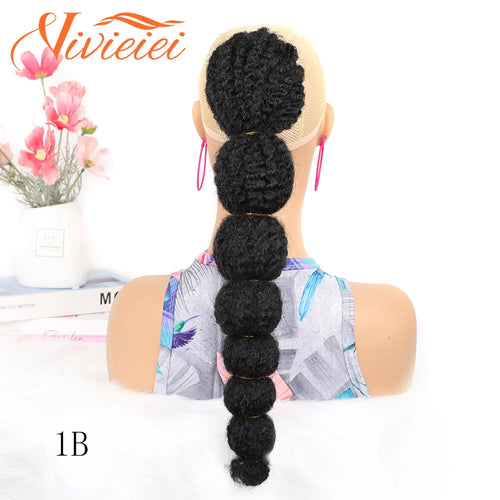 Bubble Ponytail Synthetic Afro Curly Clip-In for Women”