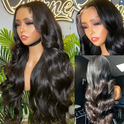 Natural wig with HD lace and soft body wave texture