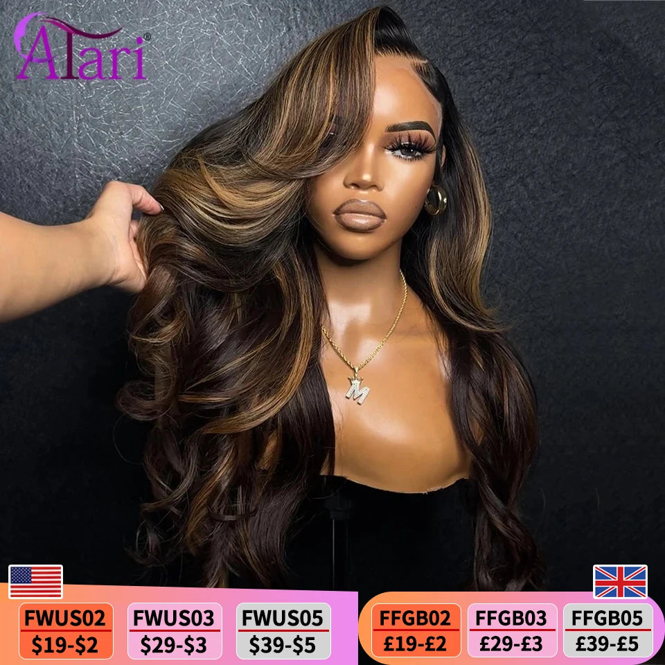 GlamourLocks transparent lace frontal wig in body wave style