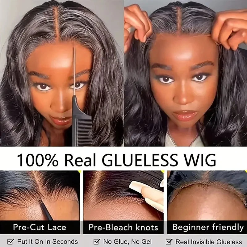 Natural-looking glueless wig made with Brazilian human hair