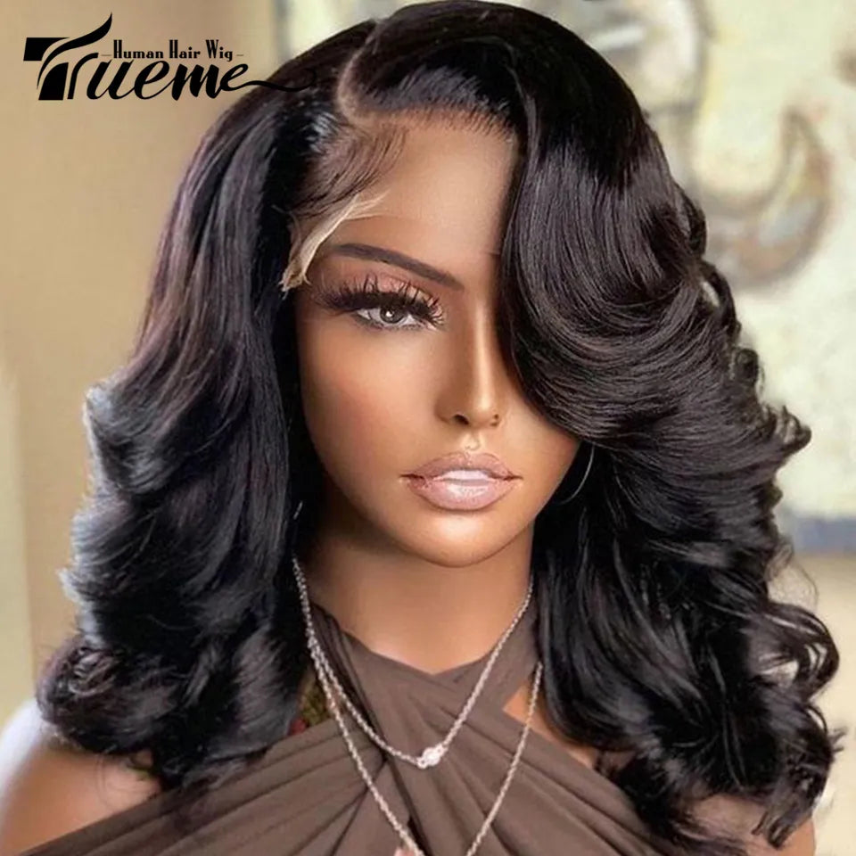 Body wave human hair wig with HD transparent lace front