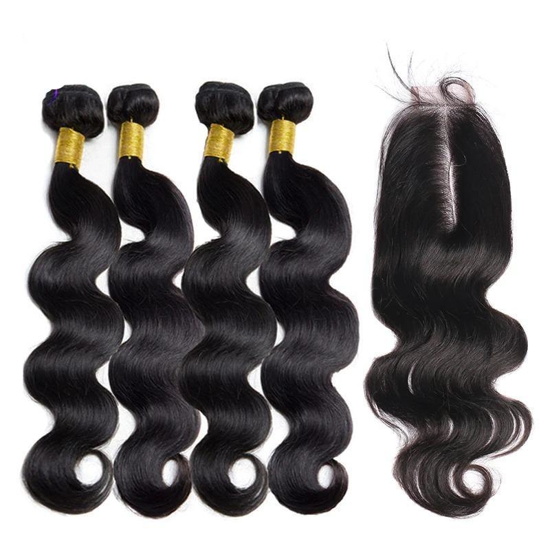 Imani’s Iconic Curls 10A grade Brazilian body wave bundles with 2x6 lace closure