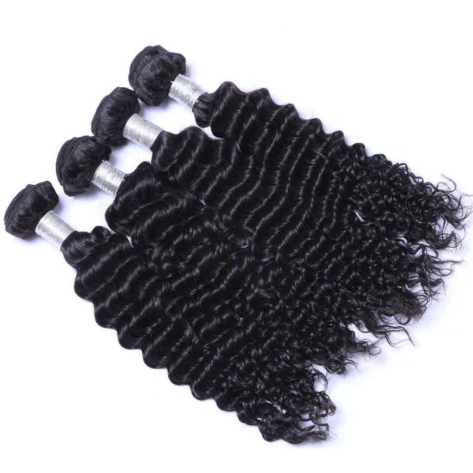 Close-up of Deep Wave Curl Pattern - Brazilian Curly Hair Bundle