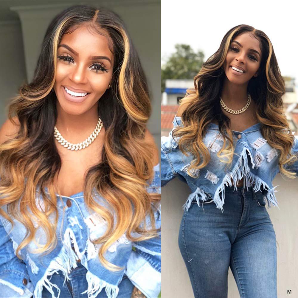 Ombre Blonde 13x4 Lace Front Human Hair Wig with Brazilian Body Wave