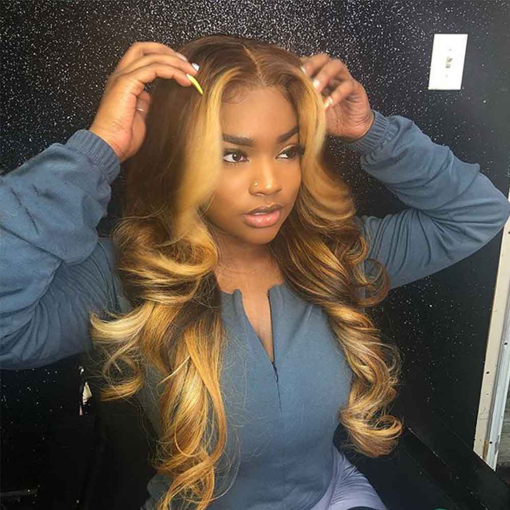 Honey Blonde Full Lace Wig - 100% Human Hair