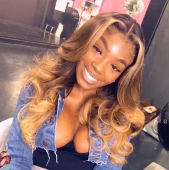 Honey Blonde Wig with Natural Waves