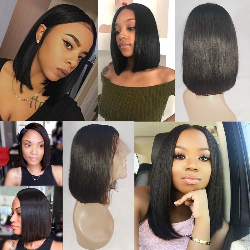 Silky Straight Lace Front Bob Wig – 100% Human Hair