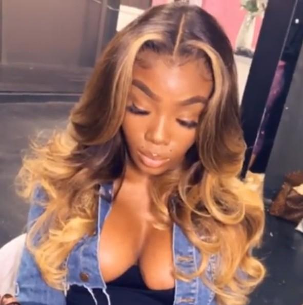 Honey Blonde Lace Front Wig in Wavy Style